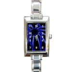 Light Effect Blue Bright Design Rectangle Italian Charm Watch Front