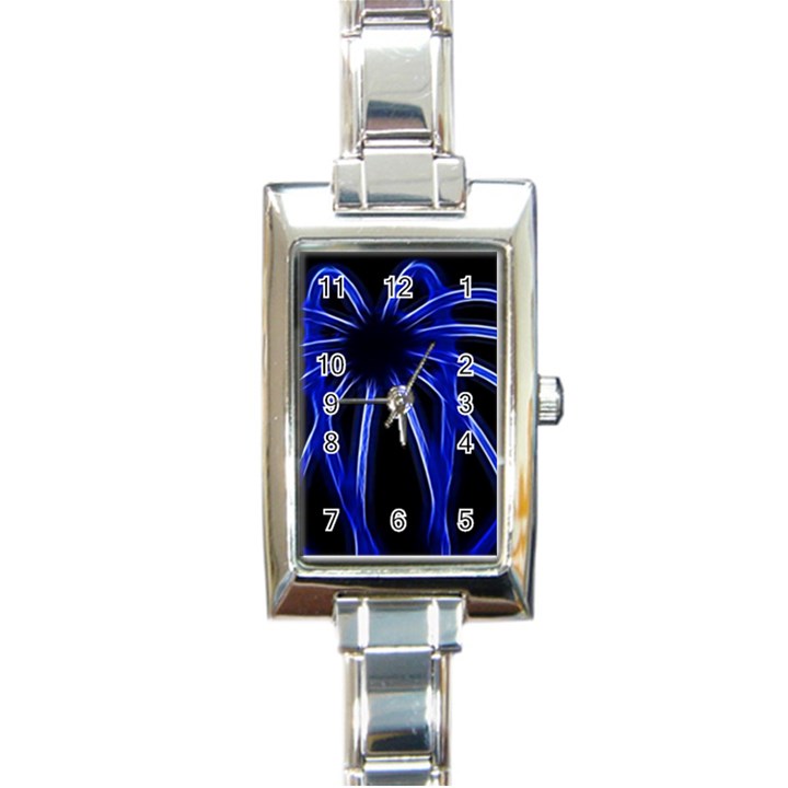 Light Effect Blue Bright Design Rectangle Italian Charm Watch