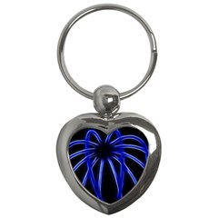 Light Effect Blue Bright Design Key Chain (heart) by HermanTelo