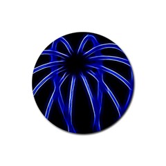 Light Effect Blue Bright Design Rubber Round Coaster (4 Pack)  by HermanTelo