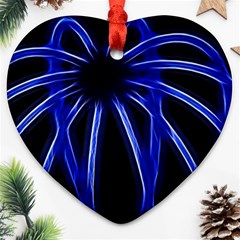 Light Effect Blue Bright Design Heart Ornament (two Sides)