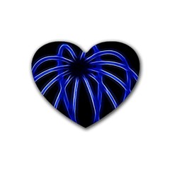 Light Effect Blue Bright Design Rubber Coaster (heart) 