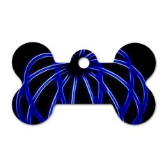 Light Effect Blue Bright Design Dog Tag Bone (two Sides)