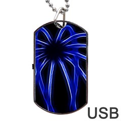 Light Effect Blue Bright Design Dog Tag Usb Flash (one Side)