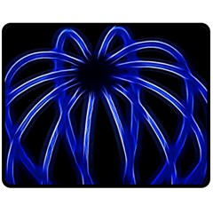 Light Effect Blue Bright Design Double Sided Fleece Blanket (medium) 