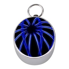 Light Effect Blue Bright Design Mini Silver Compasses