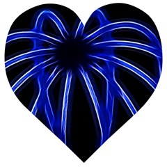 Light Effect Blue Bright Design Wooden Puzzle Heart