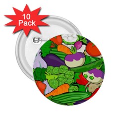 Vegetables Bell Pepper Broccoli 2 25  Buttons (10 Pack)  by HermanTelo