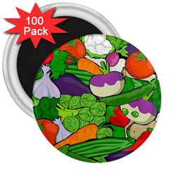 Vegetables Bell Pepper Broccoli 3  Magnets (100 Pack) by HermanTelo