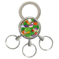 Vegetables Bell Pepper Broccoli 3-ring Key Chain by HermanTelo