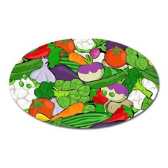 Vegetables Bell Pepper Broccoli Oval Magnet by HermanTelo