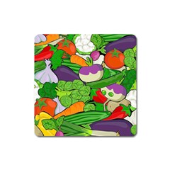 Vegetables Bell Pepper Broccoli Square Magnet by HermanTelo