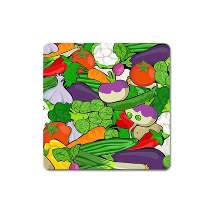 Vegetables Bell Pepper Broccoli Square Magnet