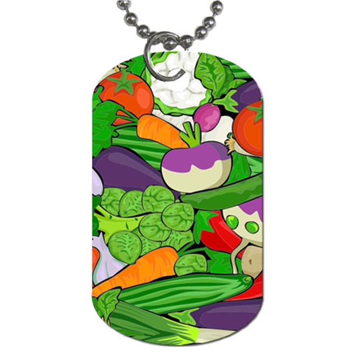 Vegetables Bell Pepper Broccoli Dog Tag (One Side)