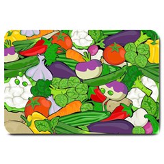 Vegetables Bell Pepper Broccoli Large Doormat  by HermanTelo