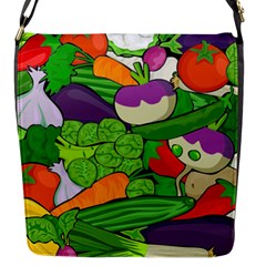 Vegetables Bell Pepper Broccoli Flap Closure Messenger Bag (s) by HermanTelo