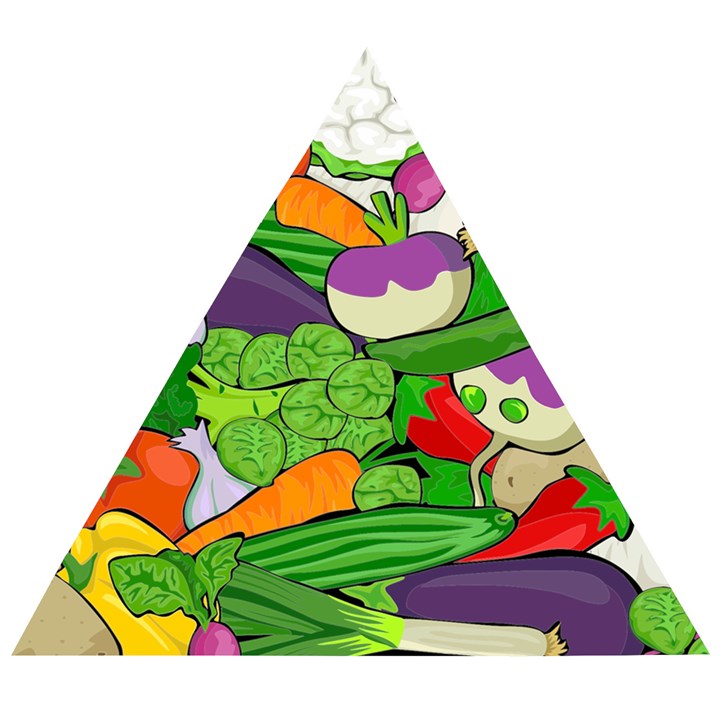 Vegetables Bell Pepper Broccoli Wooden Puzzle Triangle