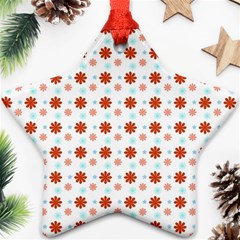 Background Flowers Multicolor Star Ornament (two Sides)