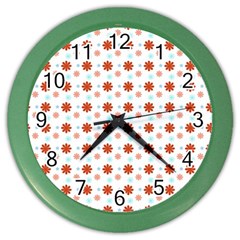 Background Flowers Multicolor Color Wall Clock