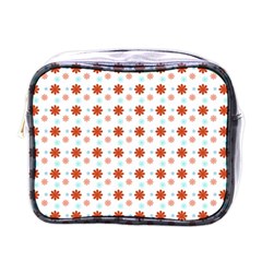 Background Flowers Multicolor Mini Toiletries Bag (one Side)