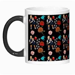 Retro Girls Dress In Black Pattern Black Morph Mugs by snowwhitegirl