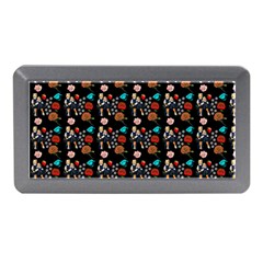 Retro Girls Dress In Black Pattern Black Memory Card Reader (mini) by snowwhitegirl