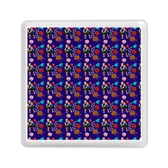 Retro Girls Dress In Black Pattern Blue Memory Card Reader (square) by snowwhitegirl