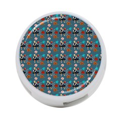 Retro Girls Dress In Black Pattern Blue Teal 4-port Usb Hub (two Sides) by snowwhitegirl