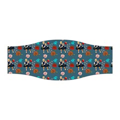 Retro Girls Dress In Black Pattern Blue Teal Stretchable Headband by snowwhitegirl