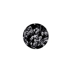 Fleurs De Cerisier Noir & Blanc 1  Mini Buttons by kcreatif