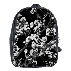 Fleurs De Cerisier Noir & Blanc School Bag (xl) by kcreatif