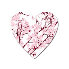 Fleurs De Cerisier Heart Magnet by kcreatif