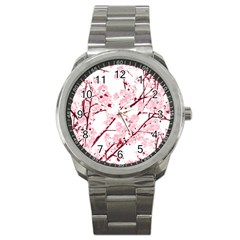 Fleurs De Cerisier Sport Metal Watch by kcreatif