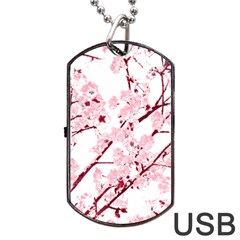 Fleurs De Cerisier Dog Tag Usb Flash (two Sides) by kcreatif