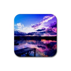 Photo Coucher Du Soleil Effet Galaxy Rubber Coaster (square)  by kcreatif