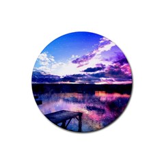 Photo Coucher Du Soleil Effet Galaxy Rubber Coaster (round)  by kcreatif