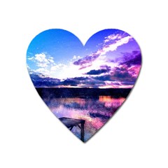 Photo Coucher Du Soleil Effet Galaxy Heart Magnet by kcreatif