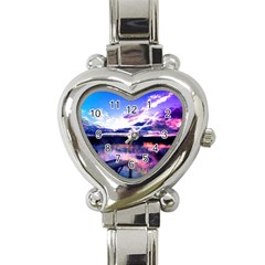 Photo Coucher Du Soleil Effet Galaxy Heart Italian Charm Watch by kcreatif