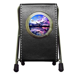 Photo Coucher Du Soleil Effet Galaxy Pen Holder Desk Clock by kcreatif