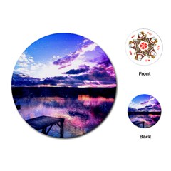 Photo Coucher Du Soleil Effet Galaxy Playing Cards Single Design (round) by kcreatif