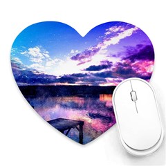 Photo Coucher Du Soleil Effet Galaxy Heart Mousepads by kcreatif