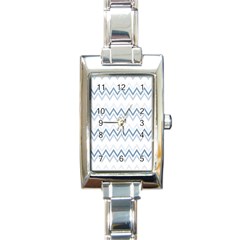 Chevrons Bleus/blanc Rectangle Italian Charm Watch by kcreatif