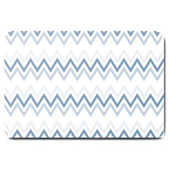 Chevrons Bleus/blanc Large Doormat  by kcreatif