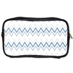 Chevrons Bleus/blanc Toiletries Bag (one Side) by kcreatif