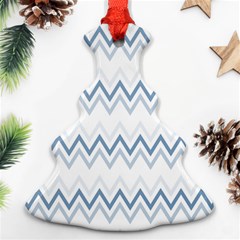 Chevrons Bleus/blanc Christmas Tree Ornament (two Sides) by kcreatif