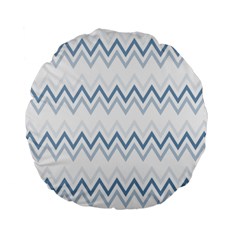 Chevrons Bleus/blanc Standard 15  Premium Round Cushions by kcreatif