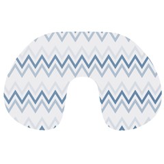 Chevrons Bleus/blanc Travel Neck Pillow by kcreatif