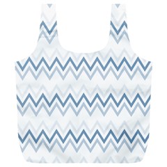 Chevrons Bleus/blanc Full Print Recycle Bag (xl)