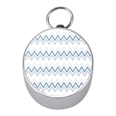 Chevrons Bleus/blanc Mini Silver Compasses by kcreatif