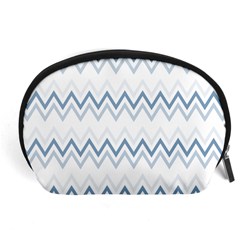 Chevrons Bleus/blanc Accessory Pouch (large) by kcreatif